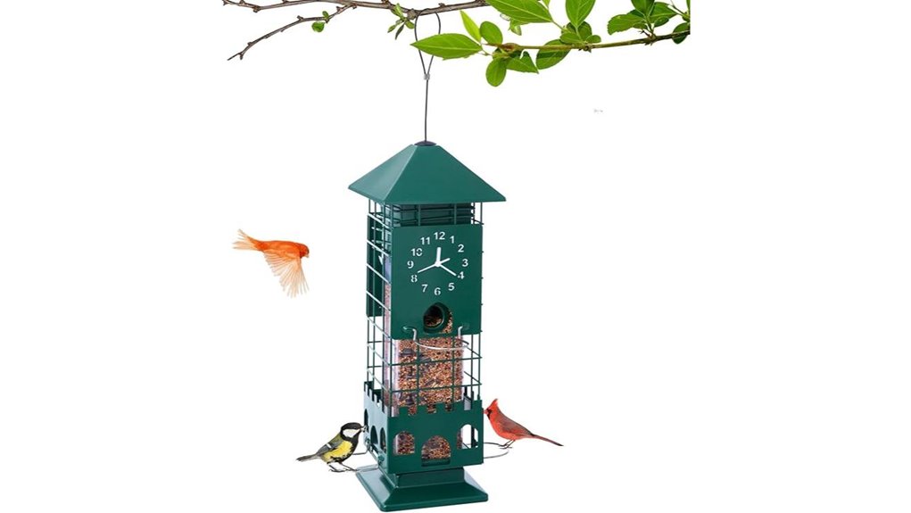 green squirrel proof metal mesh feeder