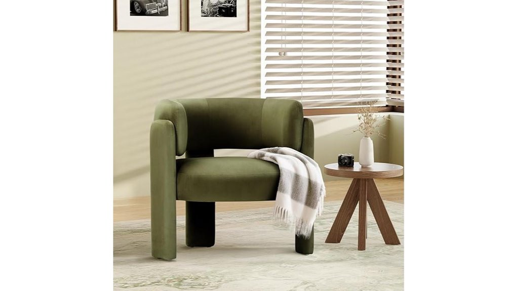 green velvet barrel accent chair