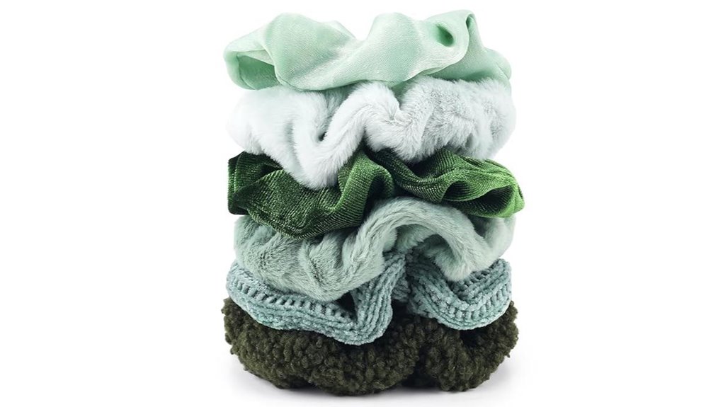green velvet scrunchies six pack