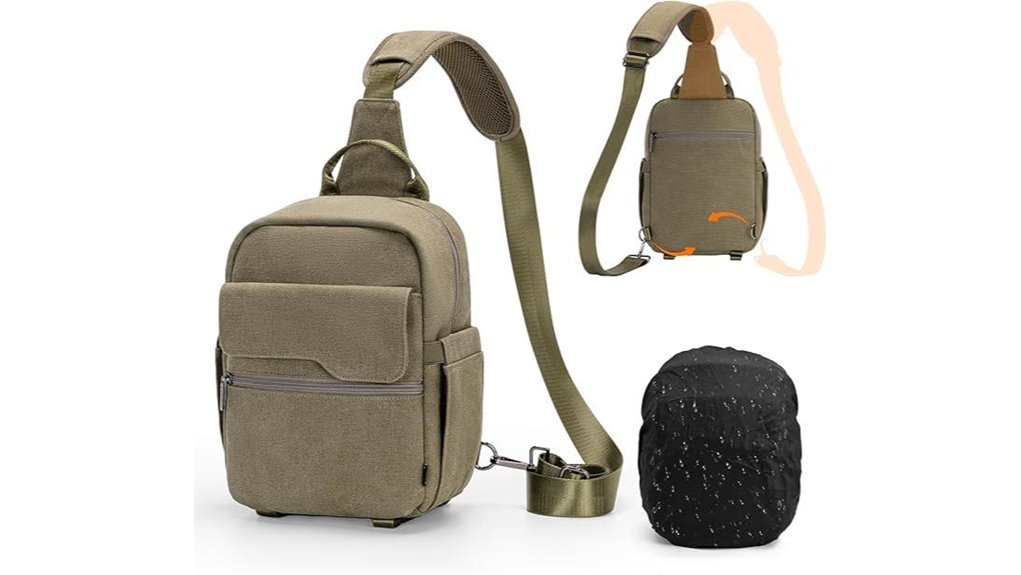 green waterproof canvas camera sling