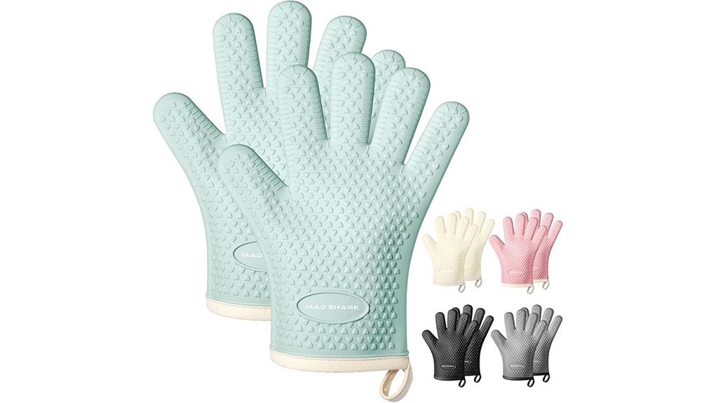 green waterproof heat resistant mitts