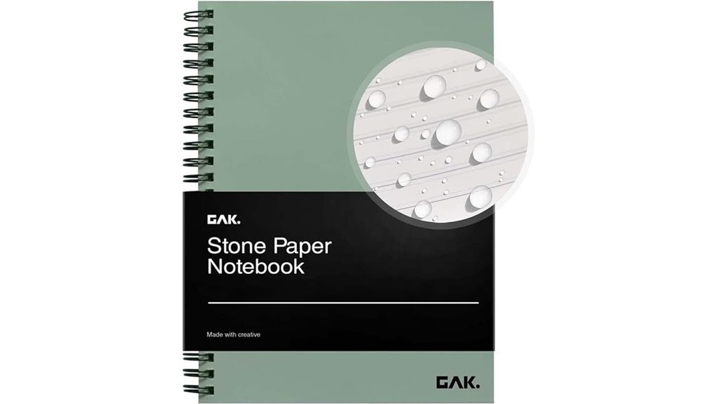 green waterproof spiral notebook