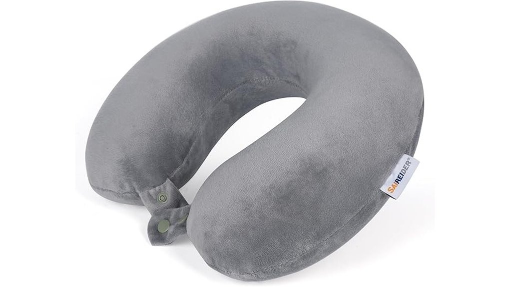 grey 100 memory foam travel neck pillow