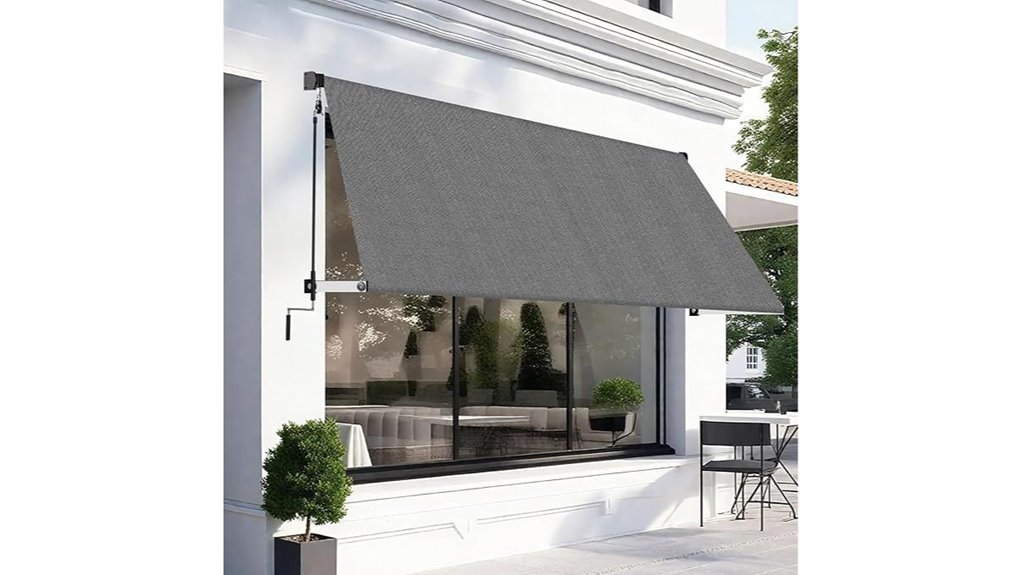 grey 120x96 retractable patio awning