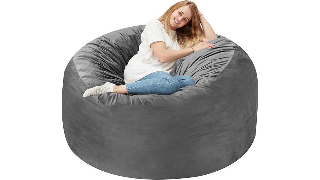 grey 3ft memory foam beanbag chair
