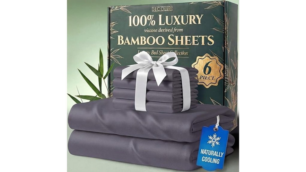 grey bamboo viscose queen sheet set