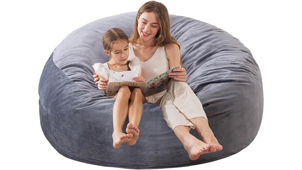 grey large memory foam beanbag