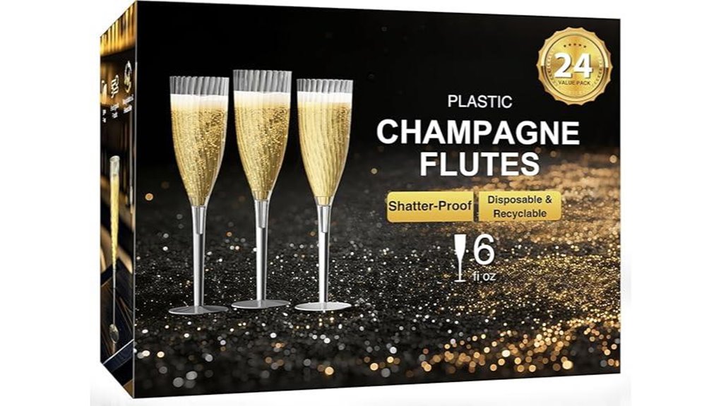 guanqiao 24 pack champagne flutes