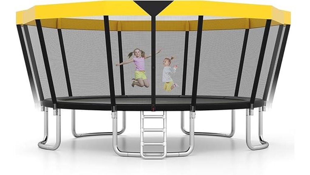 gymax outdoor trampoline enclosure