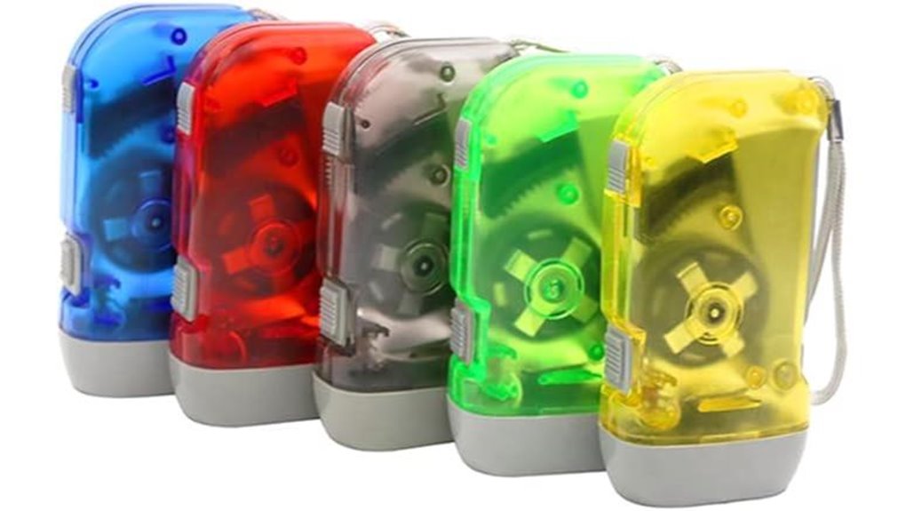 hand crank battery free led flashlight