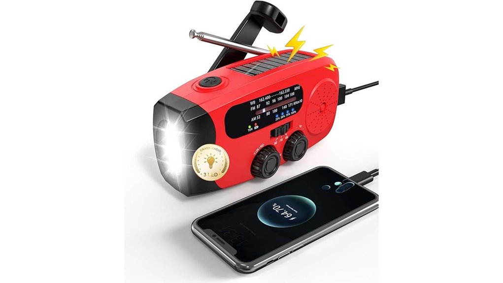 hand crank emergency radio with light