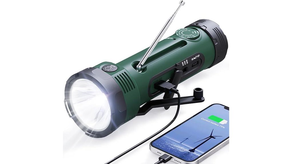 hand crank noaa radio flashlight