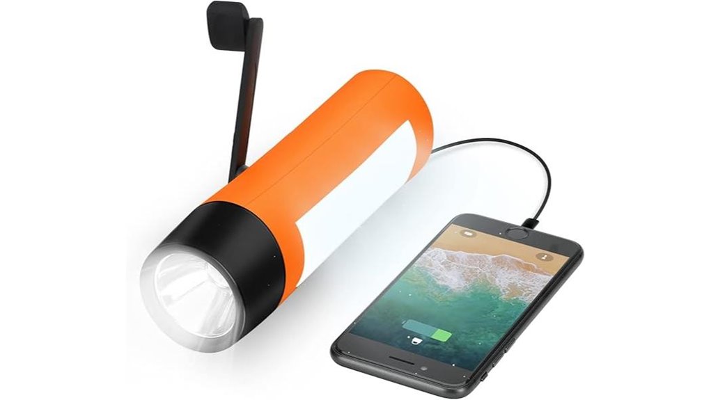 hand crank rechargeable phone flashlight