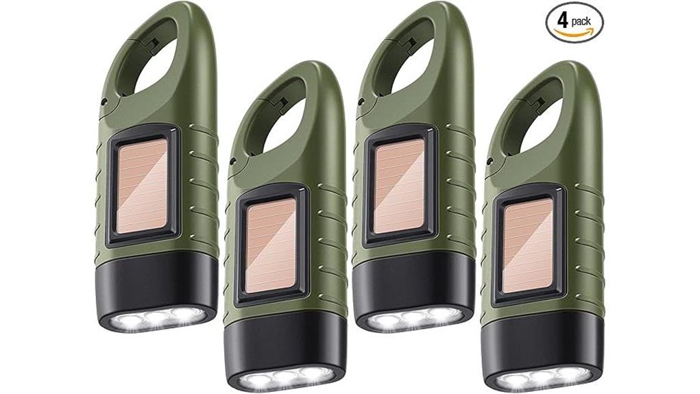 hand crank solar emergency flashlight