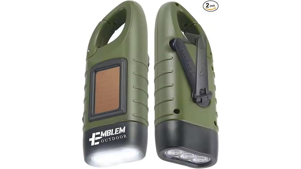 hand crank solar emergency flashlight
