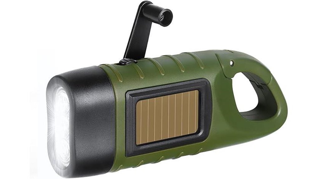 hand crank solar emergency flashlight