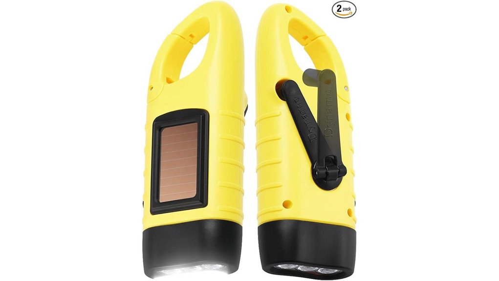 hand crank solar emergency flashlight