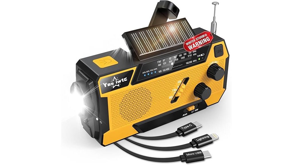 hand crank solar emergency radio