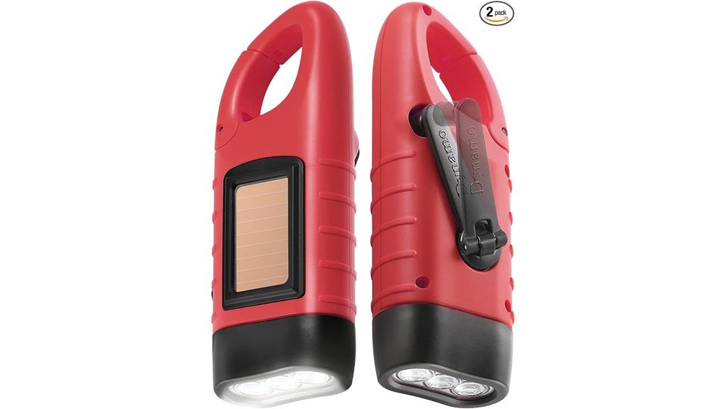 hand crank solar led flashlight