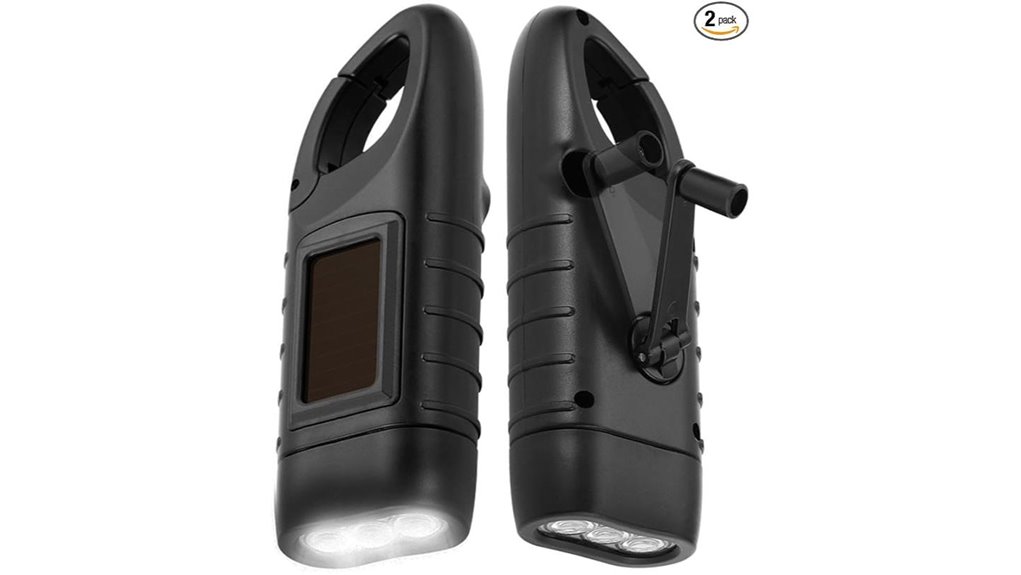 hand crank solar led flashlight