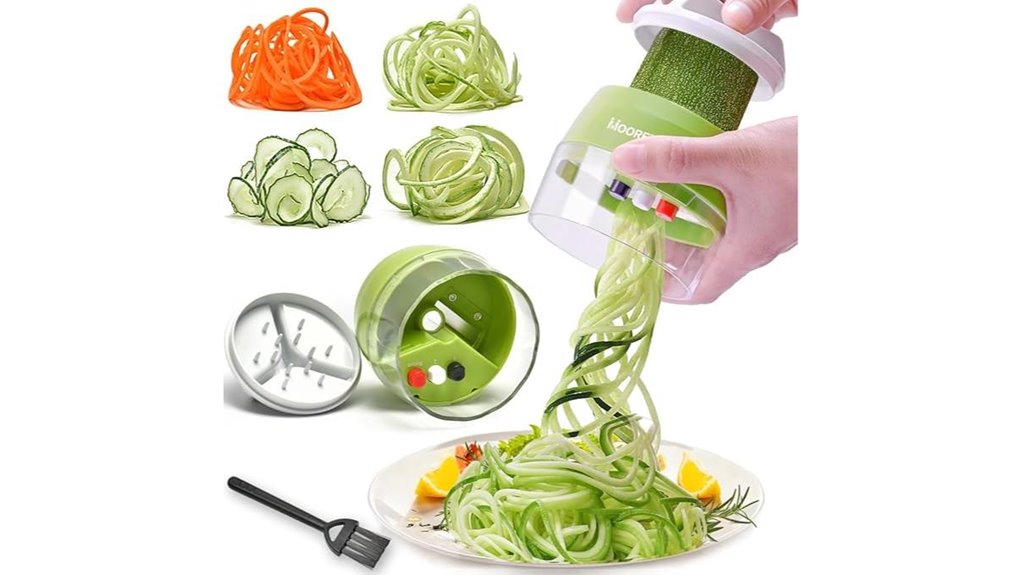 handheld 4 in 1 spiralizer slicer