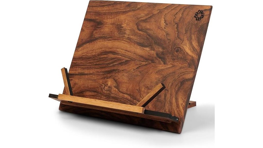 handmade walnut cookbook stand