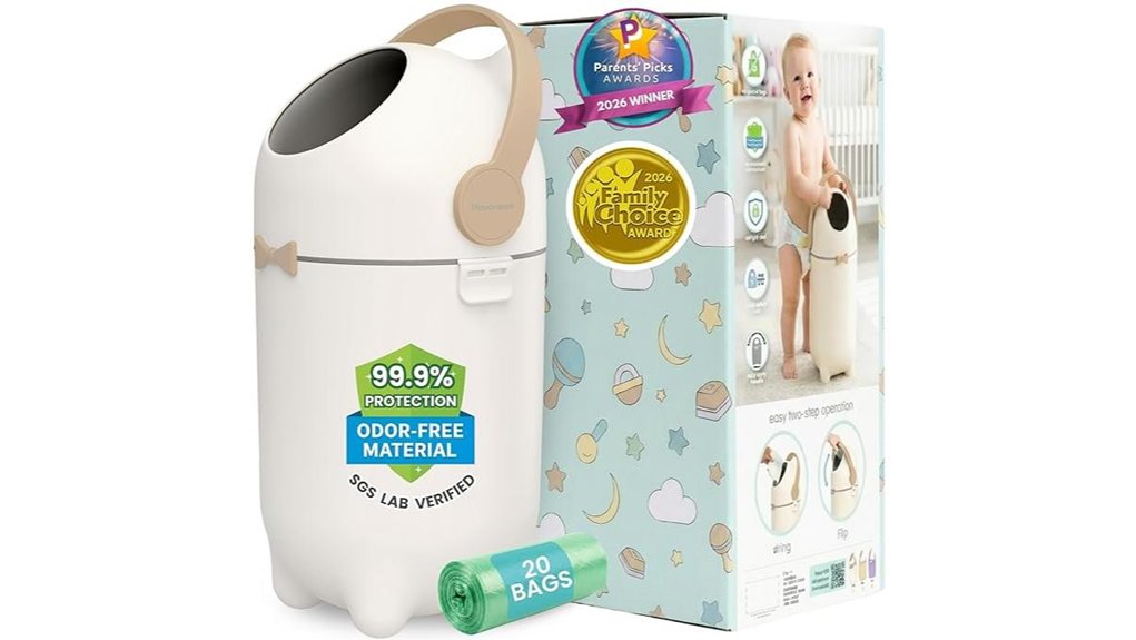 hands free silver ion diaper pail