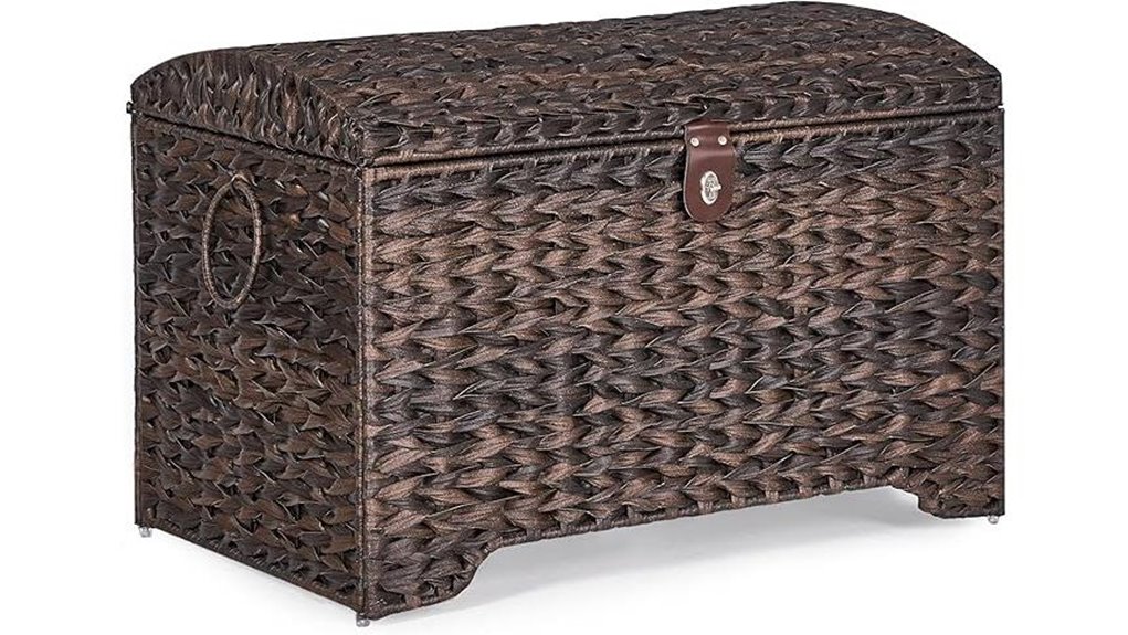 handwoven plastic rattan storagebasket with lid