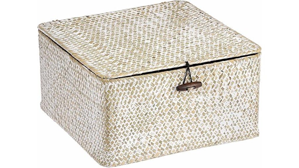 handwoven seagrass storage basket