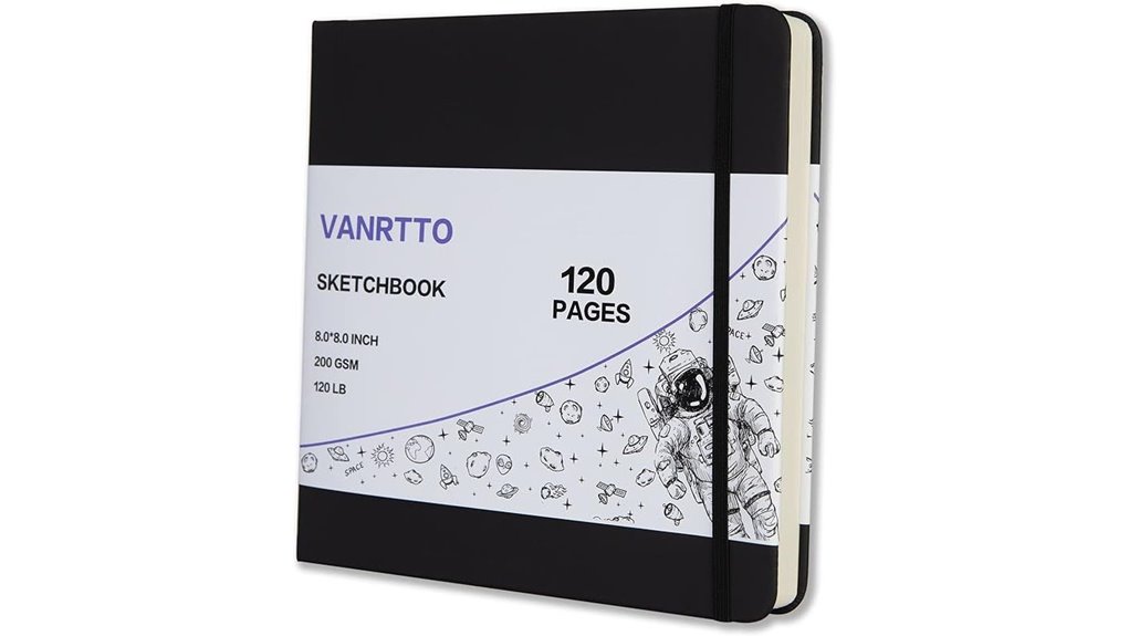 hardcover 8x8in mixed media sketchbook