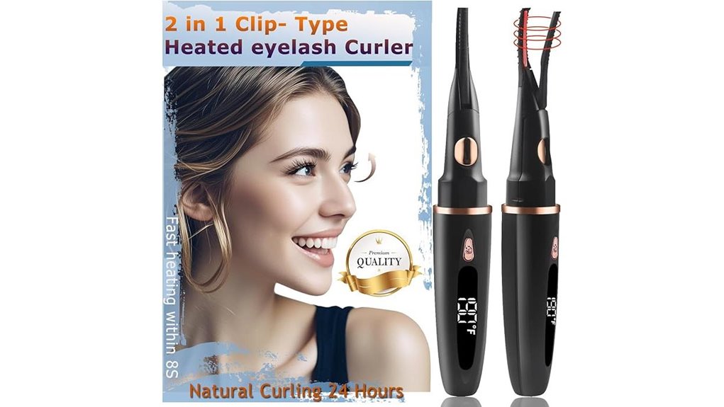 heated rechargeable 2 in 1 eyelash curler