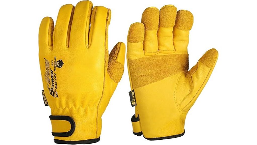 heavy ansi a9 cut resistant cowhide gloves