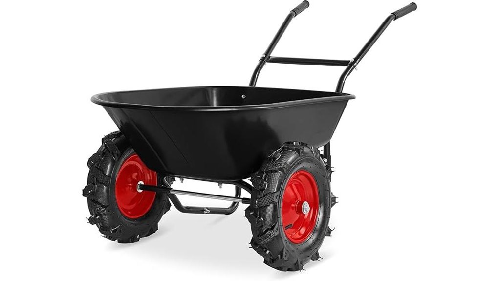 heavy duty dual wheel wheelbarrow cart
