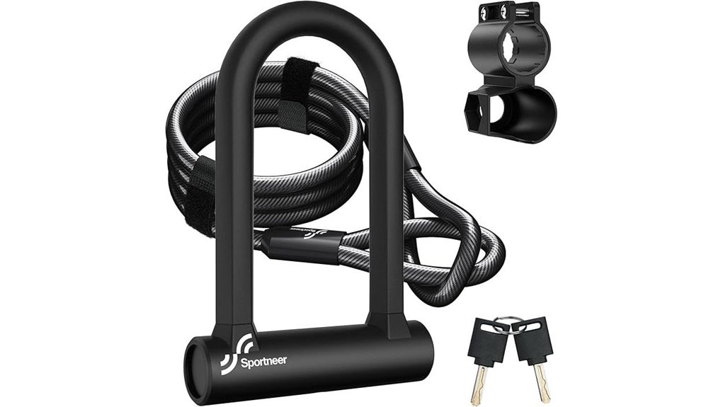 heavy duty u lock with cable