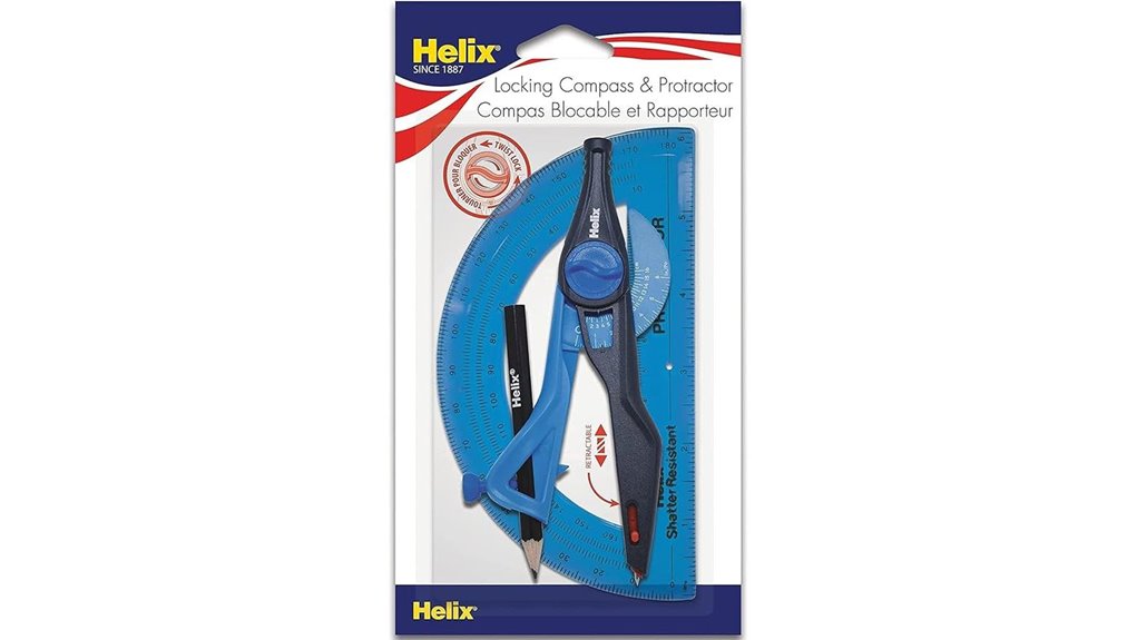 helix plastic compass and protractor