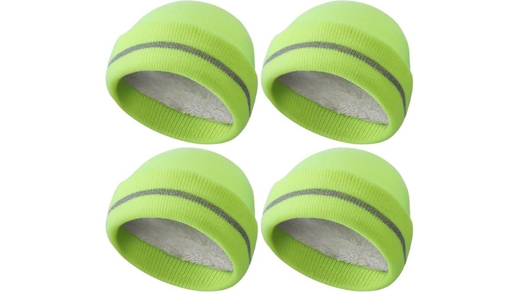 hi vis fleece lined reflective beanies