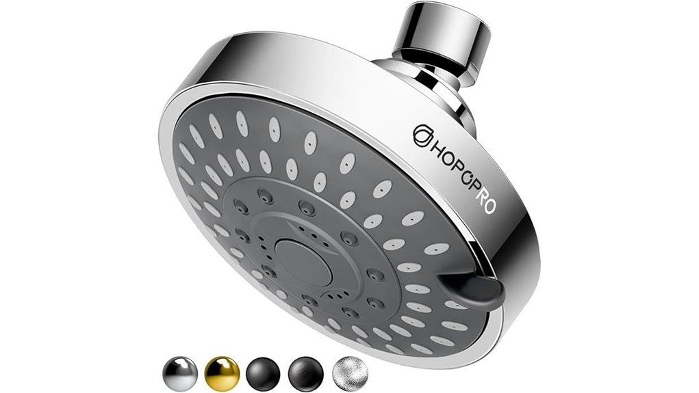high pressure chrome showerhead five mode