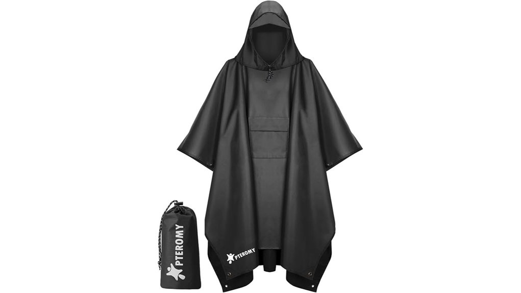 hooded waterproof adult rain poncho