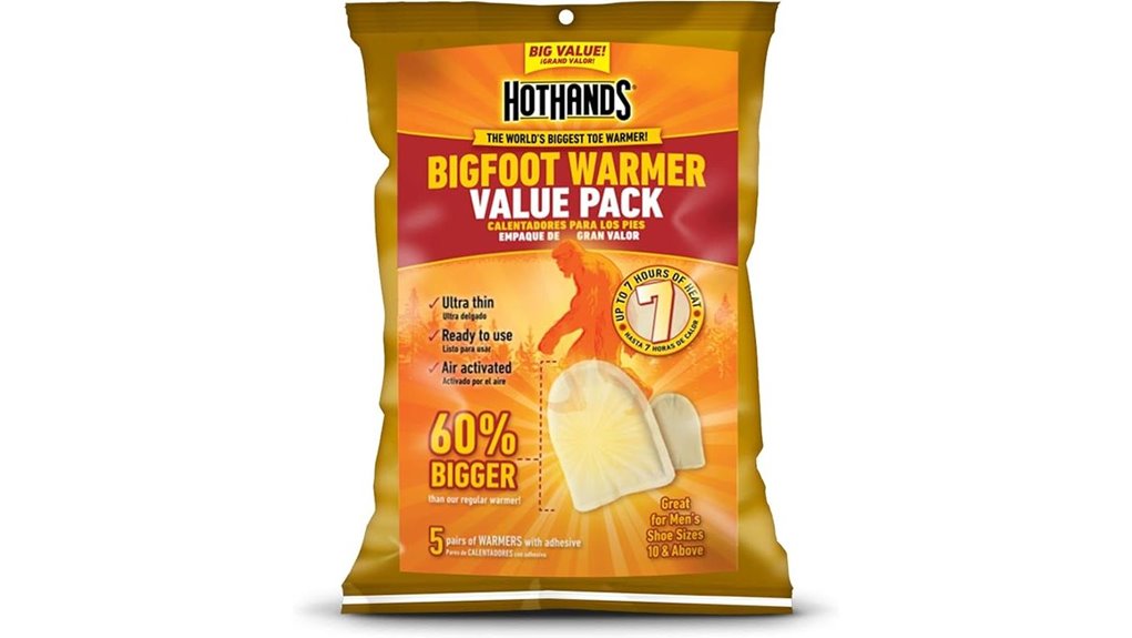 hothands bigfoot adhesive toe warmers