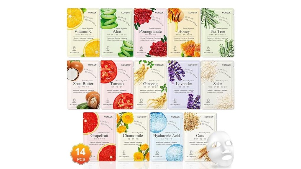 hydrating sheet masks pack