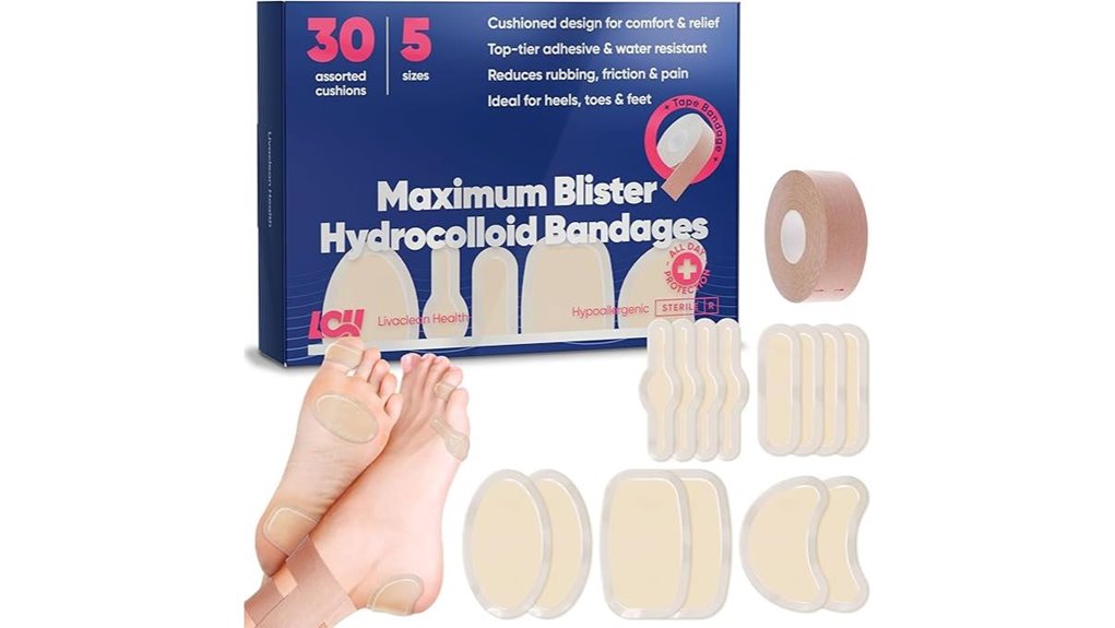 hydrocolloid foot blister bandages with tape