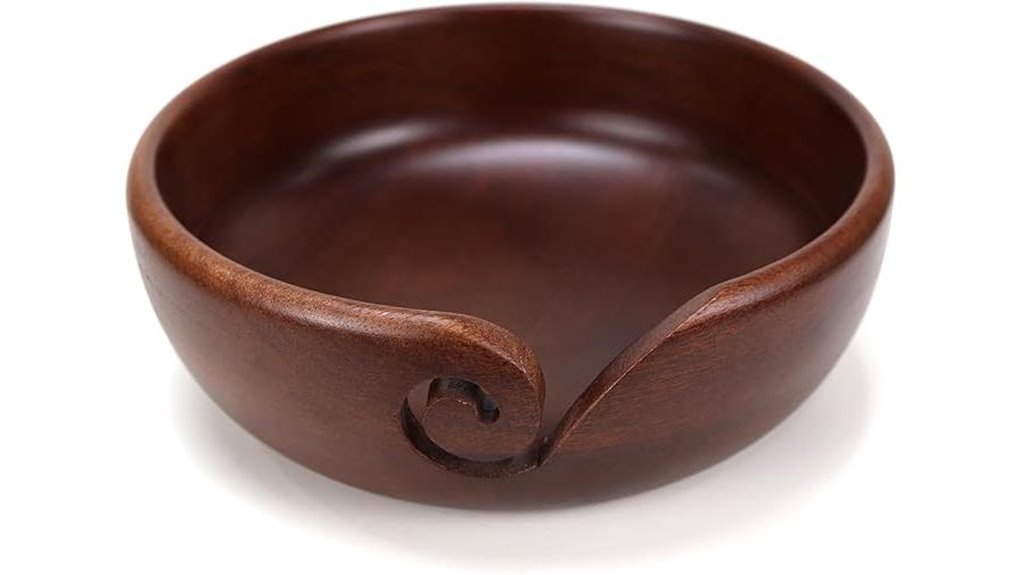 iconikal eight inch wooden yarn bowl