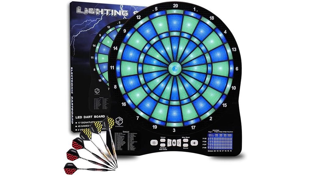 illuminated 13 inch electronic dartboard