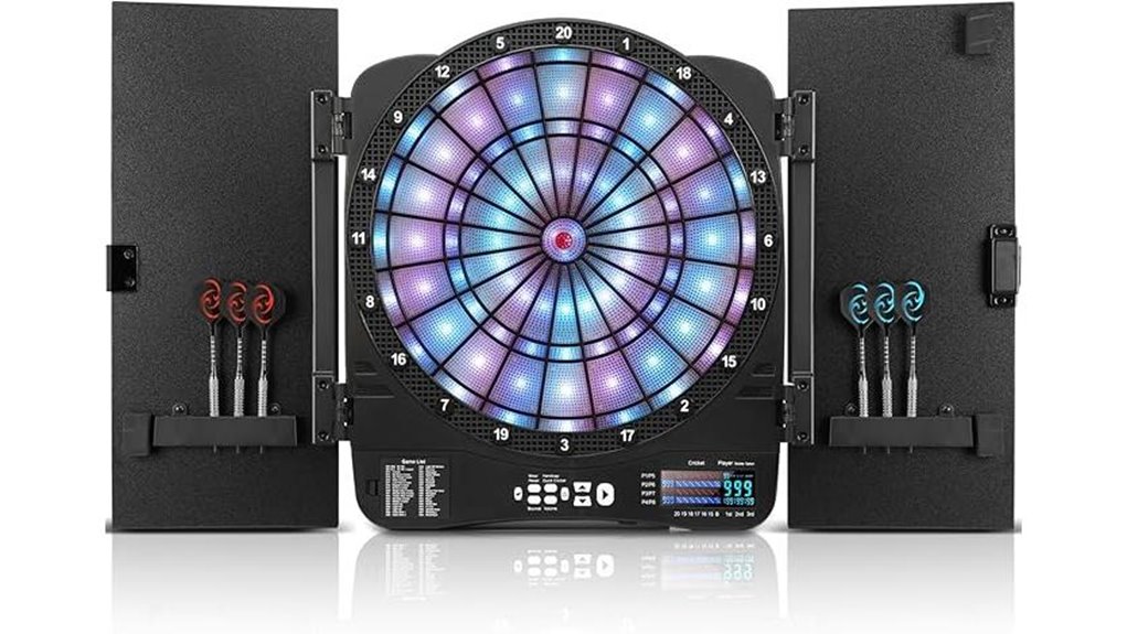 illuminated electronic soft tip dartboard set