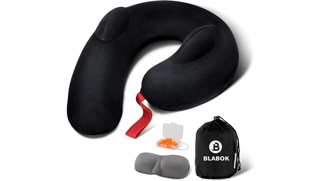 inflatable 360 degree travel neck pillow