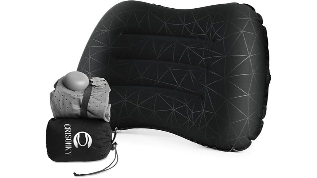 inflatable camping pillow with pump