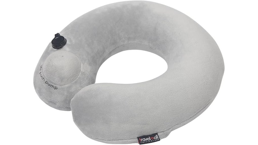 inflatable grey neck pillow