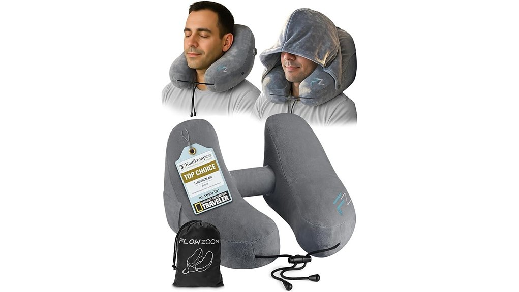 inflatable h shaped travel neck pillow