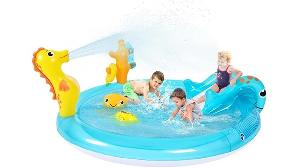 inflatable sea animal slide pool