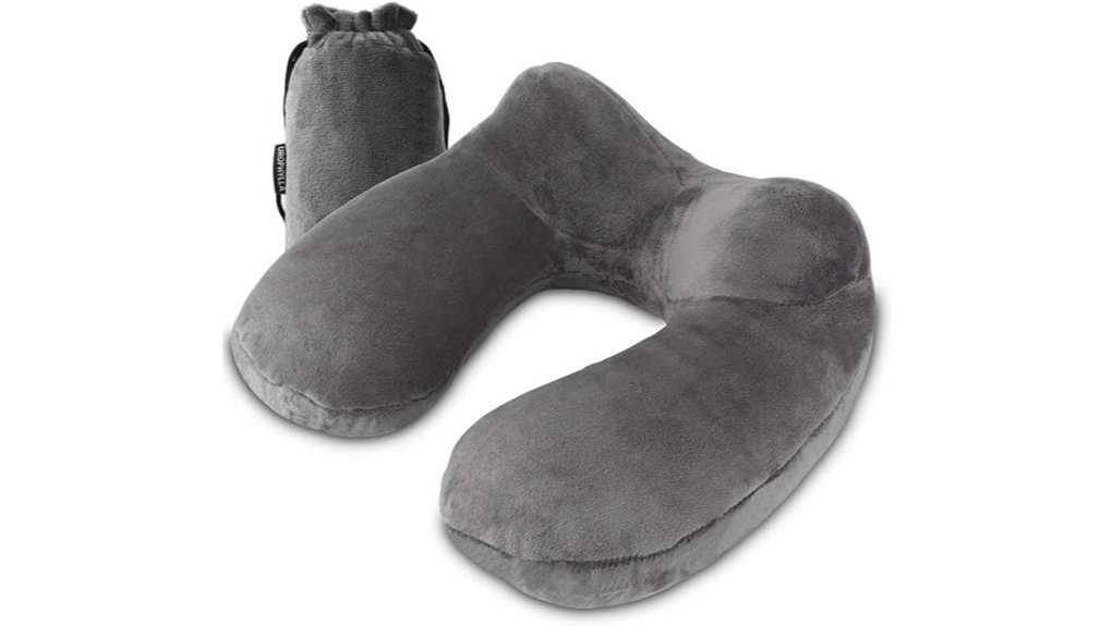 inflatable velvet travel neck pillow